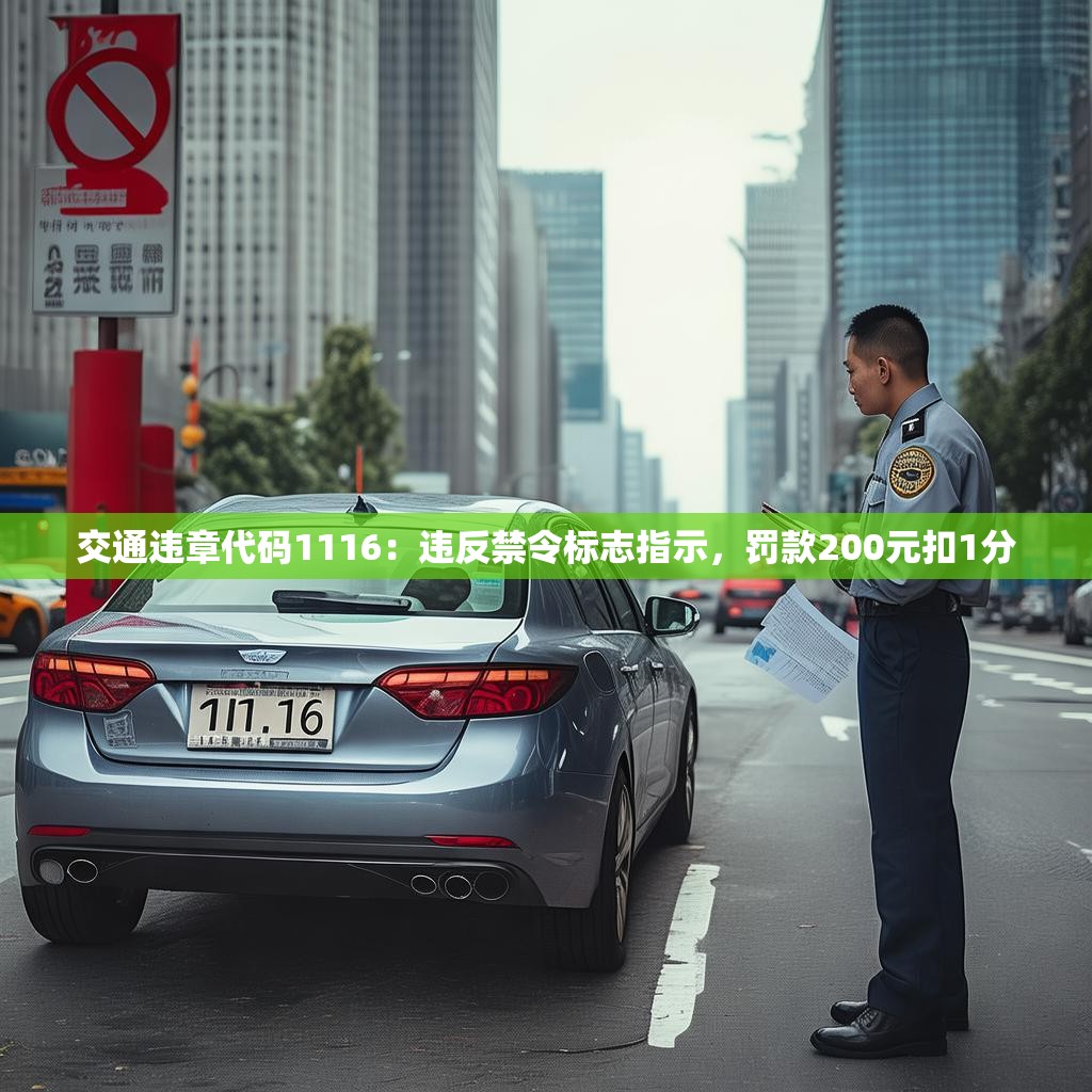交通违章代码1116:违反禁令标志指示,罚款200元扣1分 交通违章代码1116:违反禁令标志指示,罚款200元扣1分